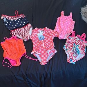 Pink Floral Kids One Piece Swimsuit